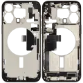 Mid-Frame Housing W/ Charging Port Flex & Small Parts  For iPhone 15 Pro Max (US Version) (Used OEM Pull: Grade A) (Black Titanium)