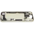 Mid-Frame Housing  W/ Charging Port Flex & Small Parts  For iPhone 15 (US Version) (Used OEM Pull: Grade C) (Yellow)