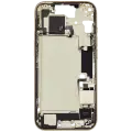 Mid-Frame Housing  W/ Charging Port Flex & Small Parts  For iPhone 15 (US Version) (Used OEM Pull: Grade B) (Yellow)