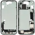 Mid-Frame Housing  W/ Charging Port Flex & Small Parts  For iPhone 15 (US Version) (Used OEM Pull: Grade A) (Green)