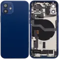 Back Housing W/ Charging Port Flex & Small Parts  For iPhone 12 (EU / Global Version) (Used OEM Pull: Grade A) (Blue)