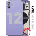 Back Housing W/ Charging Port Flex & Small Parts  For iPhone 12 (EU / Global Version) (Used OEM Pull: Grade A) (Purple)