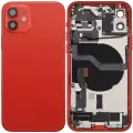 Back Housing W/ Charging Port Flex & Small Parts  For iPhone 12 (EU / Global Version) (Used OEM Pull: Grade A) (Red)
