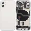 Back Housing W/ Charging Port Flex & Small Parts  For iPhone 12 (EU / Global Version) (Used OEM Pull: Grade A) (White)