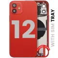 Back Housing W/ Charging Port Flex & Small Parts  For iPhone 12 (EU / Global Version) (Used OEM Pull: Grade B) (Red)