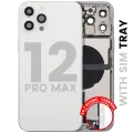 Back Housing W/ Charging Port Flex & Small Parts  For iPhone 12 Pro Max (EU / Global Version) (Used OEM Pull: Grade A) (Silver)