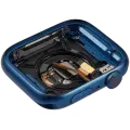 Housing Assembly Compatible For Watch Series 7 (45MM) (Used OEM Pull: Grade A) (Aluminum/Blue) (GPS Version)
