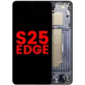 OLED Assembly With Frame For Samsung Galaxy S25 Edge (US & International Version) (Aftermarket Plus) (Titanium Jetblack)