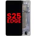 OLED Assembly With Frame For Samsung Galaxy S25 Edge (US & International Version) (Aftermarket Plus) (Titanium Silver)