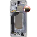 OLED Assembly With Frame For Samsung Galaxy S25 Edge (US & International Version) (Aftermarket Plus) (Titanium Silver)