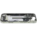 Mid-Frame Housing W/ Charging Port Flex & Small Parts  For iPhone 17 (EU / Global Version) (Used OEM Pull: Grade A) (Sage)