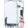 Mid-Frame Housing  W/ Charging Port Flex & Small Parts  For iPhone 15 (US Version) (Used OEM Pull: Grade B) (Blue)