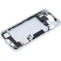 Mid-Frame Housing  W/ Charging Port Flex & Small Parts  For iPhone 15 (US Version) (Used OEM Pull: Grade B) (Blue)
