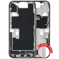 Mid-Frame Housing  W/ Charging Port Flex & Small Parts  For iPhone 16 Pro (EU / Global Version) (Used OEM Pull: Grade C) (White Titanium)