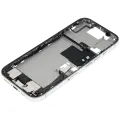 Mid-Frame Housing  W/ Charging Port Flex & Small Parts  For iPhone 16 Pro (EU / Global Version) (Used OEM Pull: Grade C) (White Titanium)