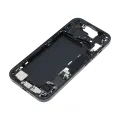 Mid-Frame Housing  W/ Charging Port Flex & Small Parts  For iPhone 15 (US Version) (Used OEM Pull: Grade A) (Black)