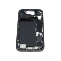 Mid-Frame Housing  W/ Charging Port Flex & Small Parts  For iPhone 15 (US Version) (Used OEM Pull: Grade A) (Black)