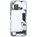Mid-Frame Housing  W/ Charging Port Flex & Small Parts  For iPhone 15 (US Version) (Used OEM Pull: Grade A) (Blue)