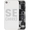 Back Housing W/ Charging Port Flex and Small Components Pre-Installed For iPhone SE (2022) (Used OEM Pull: Grade A) (Starlight)