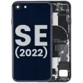 Back Housing W/ Charging Port Flex and Small Components Pre-Installed For iPhone SE (2022) (Used OEM Pull: Grade C) (Midnight)