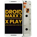 LCD Assembly With Frame For Motorola Droid Maxx 2  (XT1565 / 2015) , Moto X Play (XT1561 / XT1562 / XT1563 ) (Refurbished) (White) 