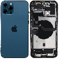 Back Housing W/ Charging Port Flex & Small Parts For iPhone 12 Pro Max (US Version) (Used OEM Pull: Grade C) (Pacific Blue)