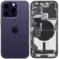 Back Housing W/ Charging Port Flex & Small Parts  For iPhone 14 Pro (EU / Global Version) (Used OEM Pull: Grade A) (Deep Purple)