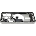Mid-Frame Housing  W/ Charging Port Flex & Small Parts  For iPhone 15 Pro (US Version) (Used OEM Pull: Grade B) (White Titanium)