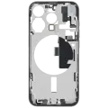 Mid-Frame Housing  W/ Charging Port Flex & Small Parts  For iPhone 15 Pro (US Version) (Used OEM Pull: Grade C) (White Titanium)