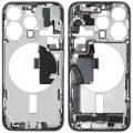 Mid-Frame Housing  W/ Charging Port Flex & Small Parts  For iPhone 15 Pro (US Version) (Used OEM Pull: Grade C) (White Titanium)