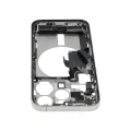 Mid-Frame Housing  W/ Charging Port Flex & Small Parts  For iPhone 15 Pro (US Version) (Used OEM Pull: Grade C) (White Titanium)