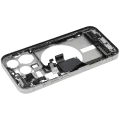 Mid-Frame Housing  W/ Charging Port Flex & Small Parts  For iPhone 15 Pro (US Version) (Used OEM Pull: Grade C) (White Titanium)