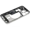 Mid-Frame Housing  W/ Charging Port Flex & Small Parts  For iPhone 15 Pro (US Version) (Used OEM Pull: Grade C) (White Titanium)