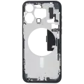 Mid-Frame Housing  W/ Charging Port Flex & Small Parts  For iPhone 15 Pro Max (US Version) (Used OEM Pull: Grade A) (Blue Titanium)