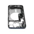 Mid-Frame Housing  W/ Charging Port Flex & Small Parts  For iPhone 15 Pro Max (US Version) (Used OEM Pull: Grade B) (Blue Titanium)