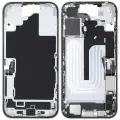 Mid-Frame Housing  W/ Charging Port Flex & Small Parts  For iPhone 16 (US Version) (Used OEM Pull: Grade C) (White)