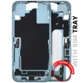 Mid-Frame Housing W/ Charging Port Flex & Small Parts For iPhone 16 Plus (EU / Global Version) (Used OEM Pull: Grade C) (Teal)