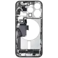 Mid-Frame Housing  W/ Charging Port Flex & Small Parts  For iPhone 15 Pro (US Version) (Used OEM Pull: Grade A) (White Titanium)