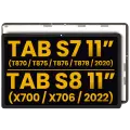 LCD Assembly Without Frame For Samsung Galaxy Tab S7 11" (2020) (T870 / T875 / T876 / T878) /  Tab S8 11" (2022) (X700 / X706) (Refurbished) (All Colors)