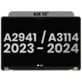 Complete LCD Display Assembly For MacBook Air 15" (A2941 / Mid 2023) / Air 15" (A3114 / Mid 2024) (Used OEM Pull: Grade B) (Space Gray)