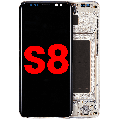 OLED Assembly With Frame For Samsung Galaxy S8 (Aftermarket Plus) (Arctic Silver)