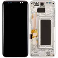 OLED Assembly With Frame For Samsung Galaxy S8 (Aftermarket Plus) (Arctic Silver)