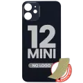 Back Glass With 3M Adhesive For iPhone 12 Mini (No Logo / Large Camera Hole) (Black)