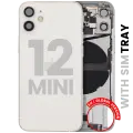 Back Housing W/ Charging Port Flex & Small Parts  For iPhone 12 Mini (EU / Global Version) (Used OEM Pull: Grade A) (White)
