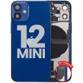 Back Housing W/ Charging Port Flex & Small Parts  For iPhone 12 Mini (US Version) (Used OEM Pull: Grade C) (Blue)