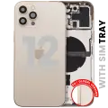 Back Housing W/ Small Parts For iPhone 12 Pro Max (EU / Global Version) (Used OEM Pull: Grade C) (Gold)