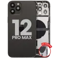 Back Housing W/ Charging Port Flex & Small Parts  For iPhone 12 Pro Max (US Version) (Used OEM Pull: Grade C) (Graphite)