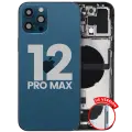 Back Housing W/ Charging Port Flex & Small Parts For iPhone 12 Pro Max (US Version) (Used OEM Pull: Grade C) (Pacific Blue)