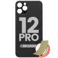 Back Glass With 3M Adhesive For iPhone 12 Pro (No Logo / Large Camera Hole) (Graphite)