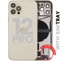 Back Housing W/ Charging Port Flex & Small Parts  For iPhone 12 Pro (EU / Global Version) (Used OEM Pull: Grade B) (Gold)